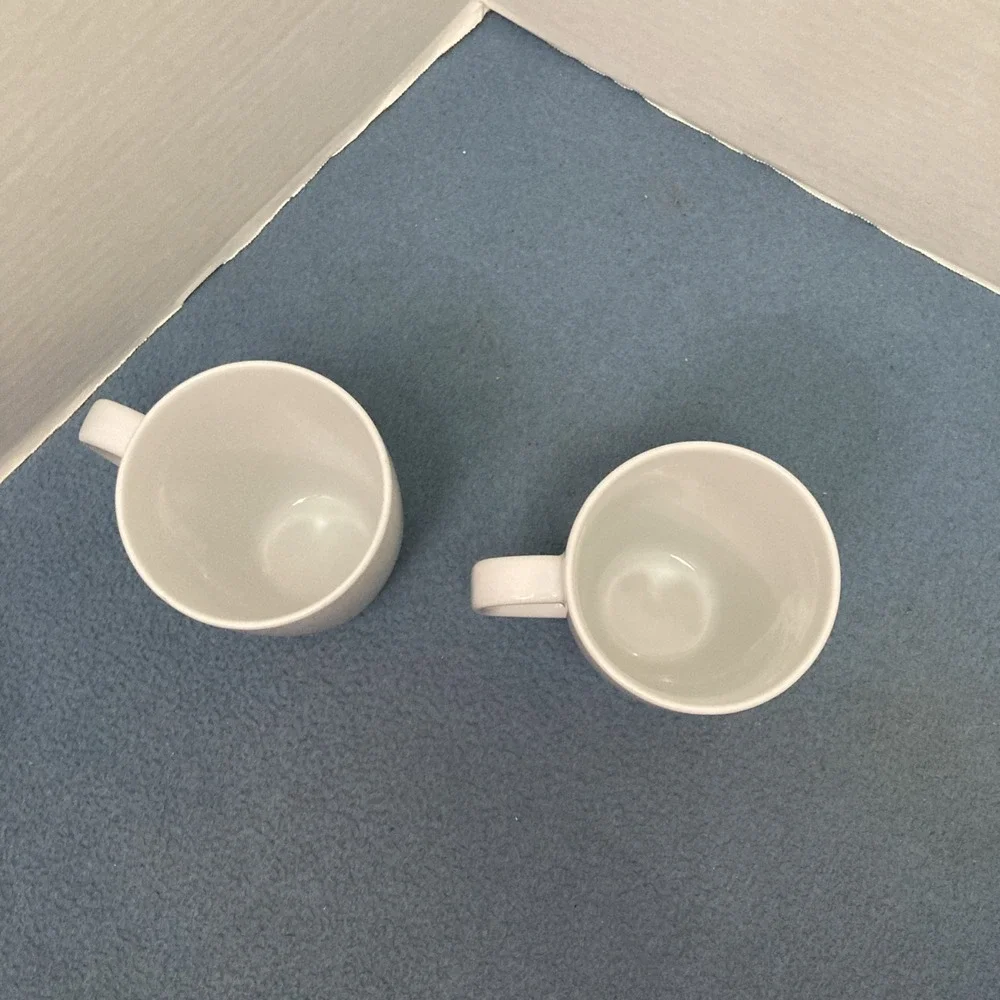 Ikea 365+ Susan Pryke White Square Bottom Coffee/Tea Mugs (21986) - Set of 2